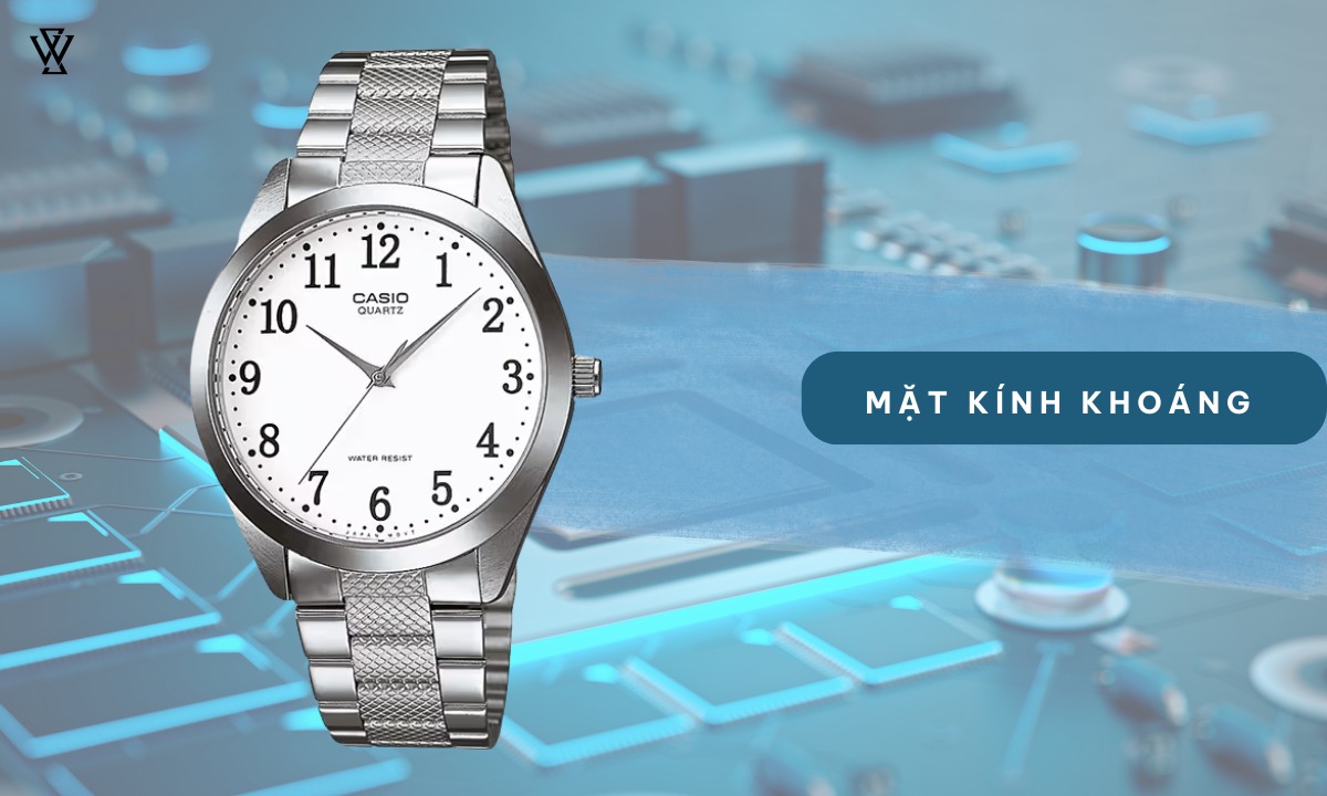 đồng hồ Casio MTP-1274D-7BDF sở hữu kính khoáng chống va đập ổn