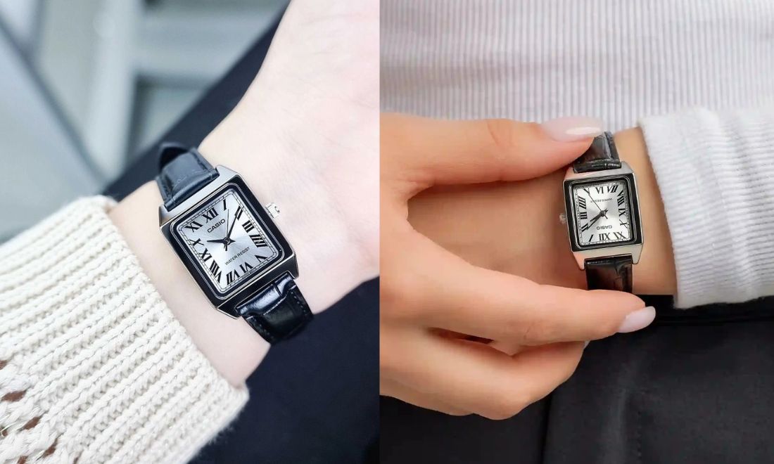 Casio LTP-V007L-7B1UDF mặt vuông La Mã cổ điển