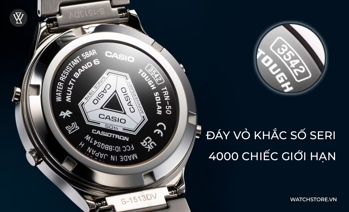 CASIOTRON TRN-50-2A đáy khắc số seri