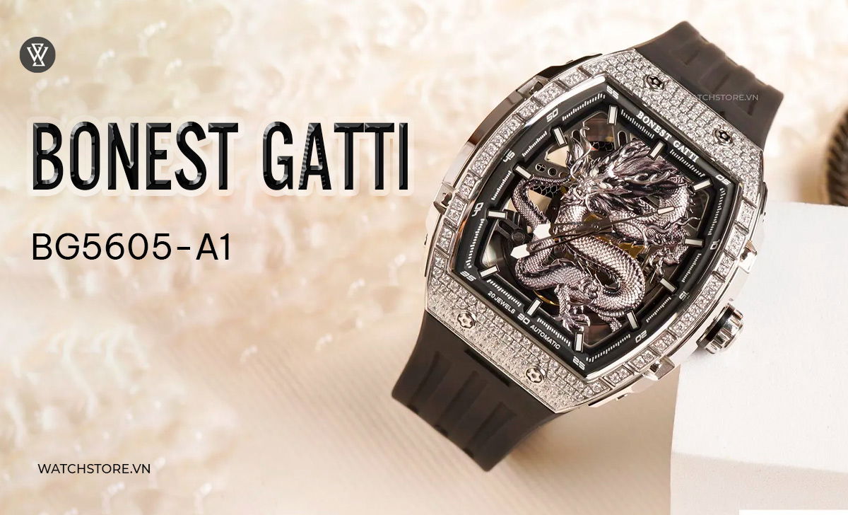 Đồng hồ cơ mặt rồng 3 Bonest Gatti BG5605-A1