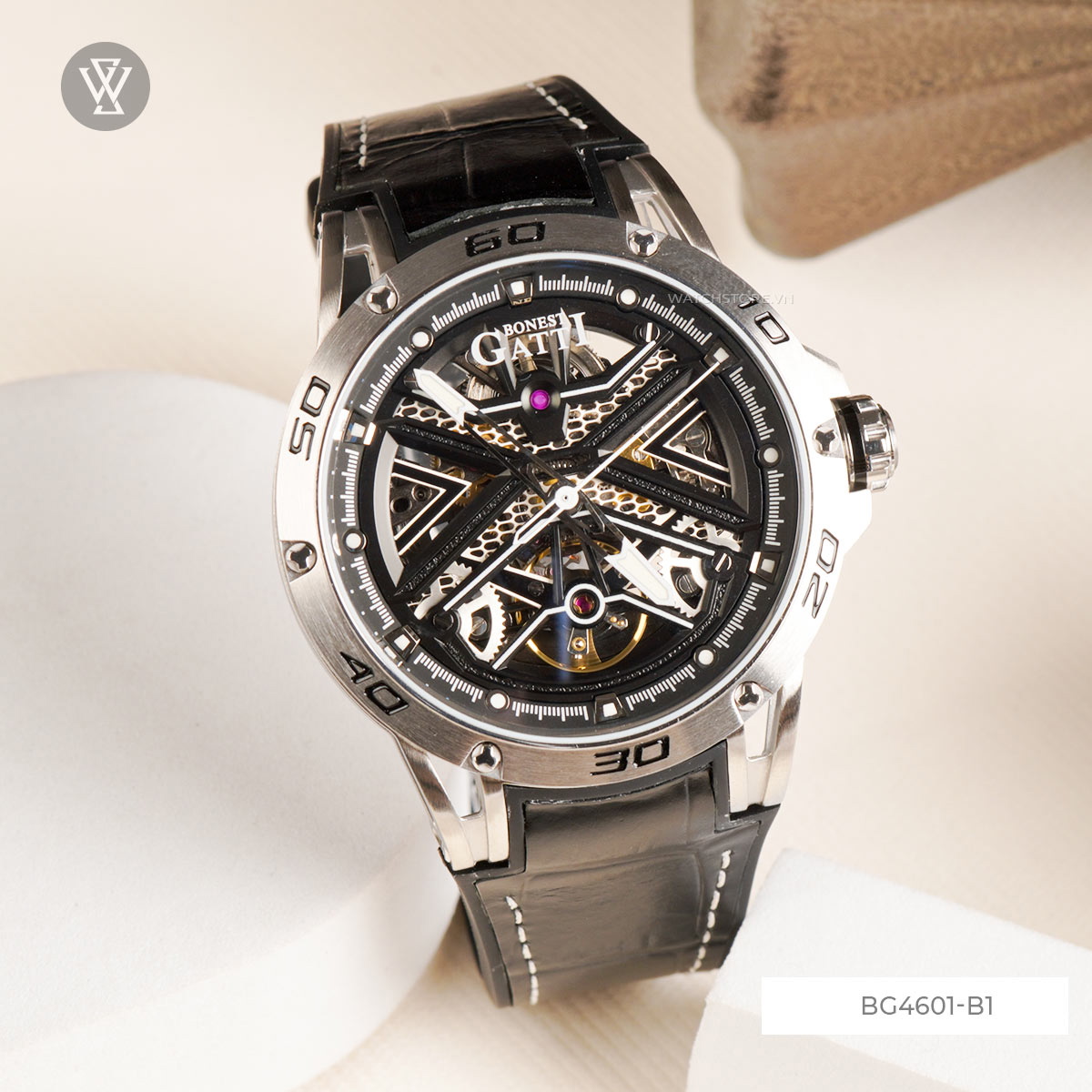 Top 16 những mẫu đồng hồ nam dây da đẹp mới lịch lãm 2024 4 Bonest Gatti BG4601-B1