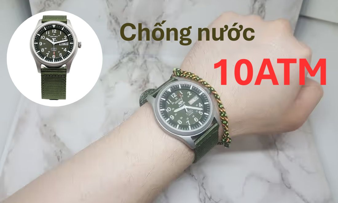 Seiko nam SNZG09K1 sống sốt tốt ở mực nước sâu 100 mét 