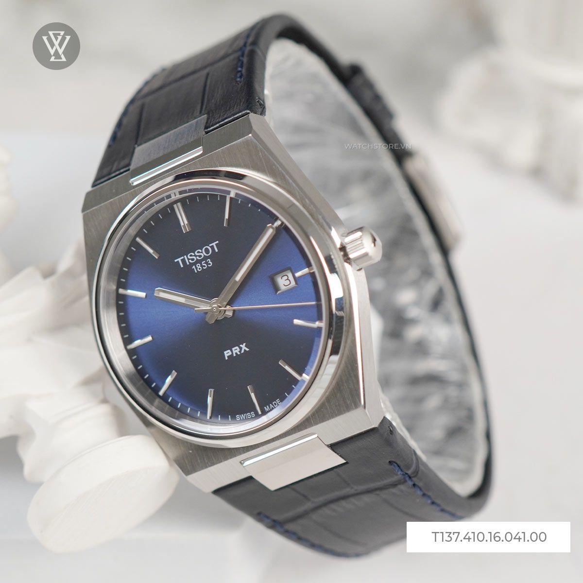 Top 16 những mẫu đồng hồ nam dây da đẹp mới lịch lãm 2024 14 Tissot PRX T137.410.16.041.00