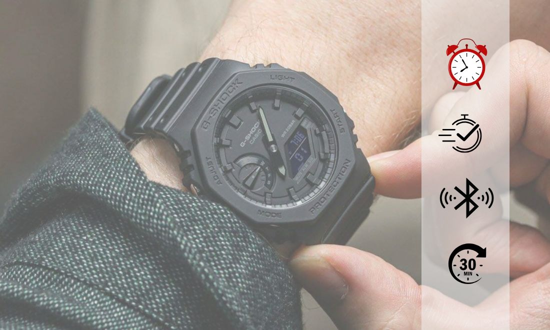 Ngoài xem giờ, G-shock còn có thể báo thức, đếm ngược, kết nối Blutooth
