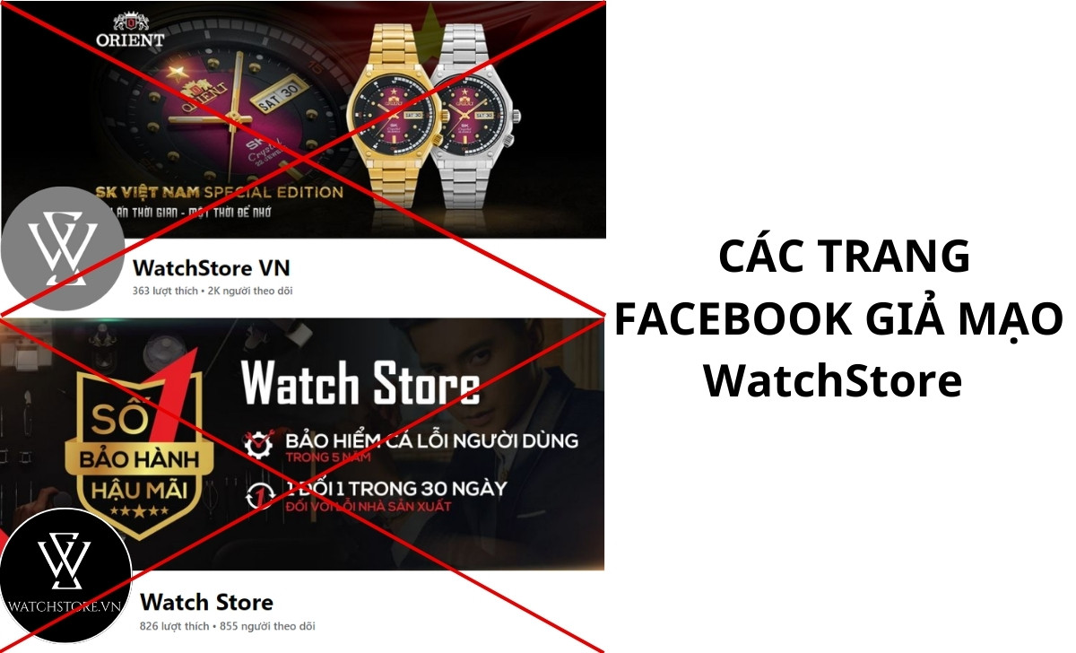 Cảnh báo mạo danh, Mượn danh Watch store - Cách nhận diện để tránh gặp phải 4 Các trang facebook giả mạo WatchStore