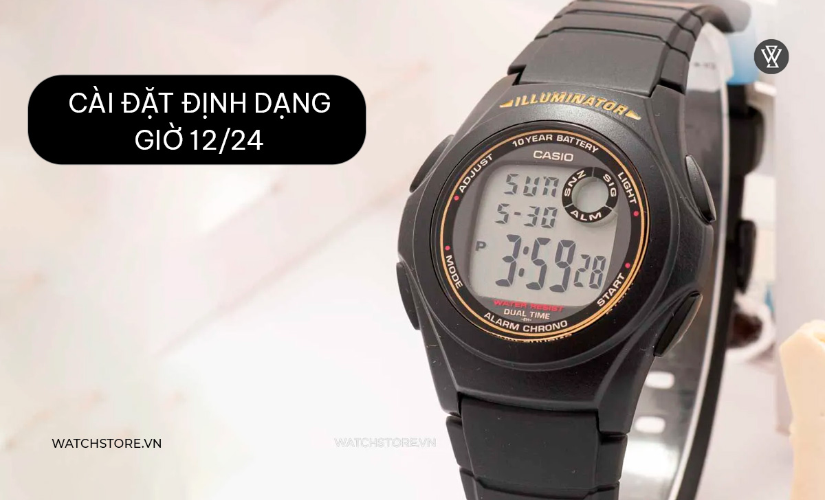 cài 12 24 giờ đồng hồ điện tử 4 nút