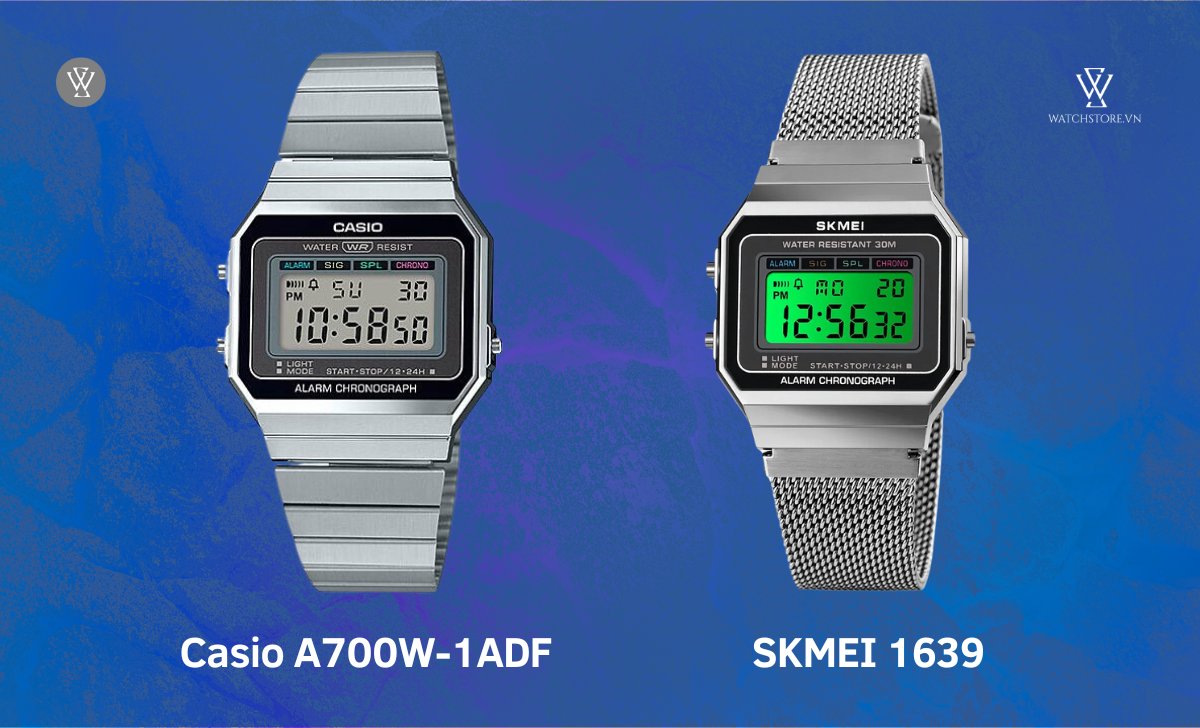 Đồng hồ SKMEI của nước nào? Độ uy tín về chất lượng và giá bán 11 Casio A700 skmei 1639