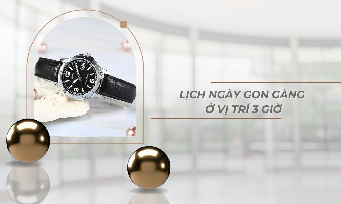 casio LTP-V004L-1BUDF có lịch ngày