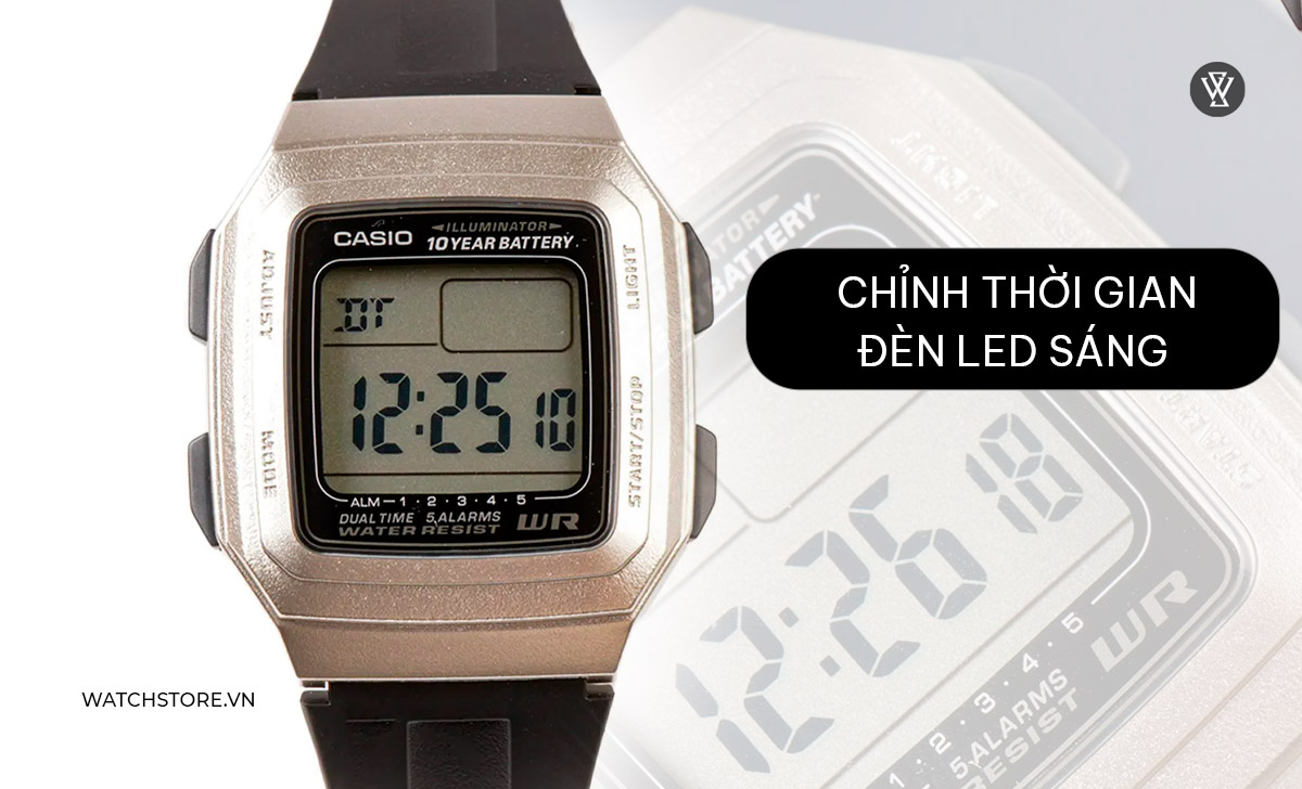 chỉnh đèn sáng đồng hồ điện tử 4 nút