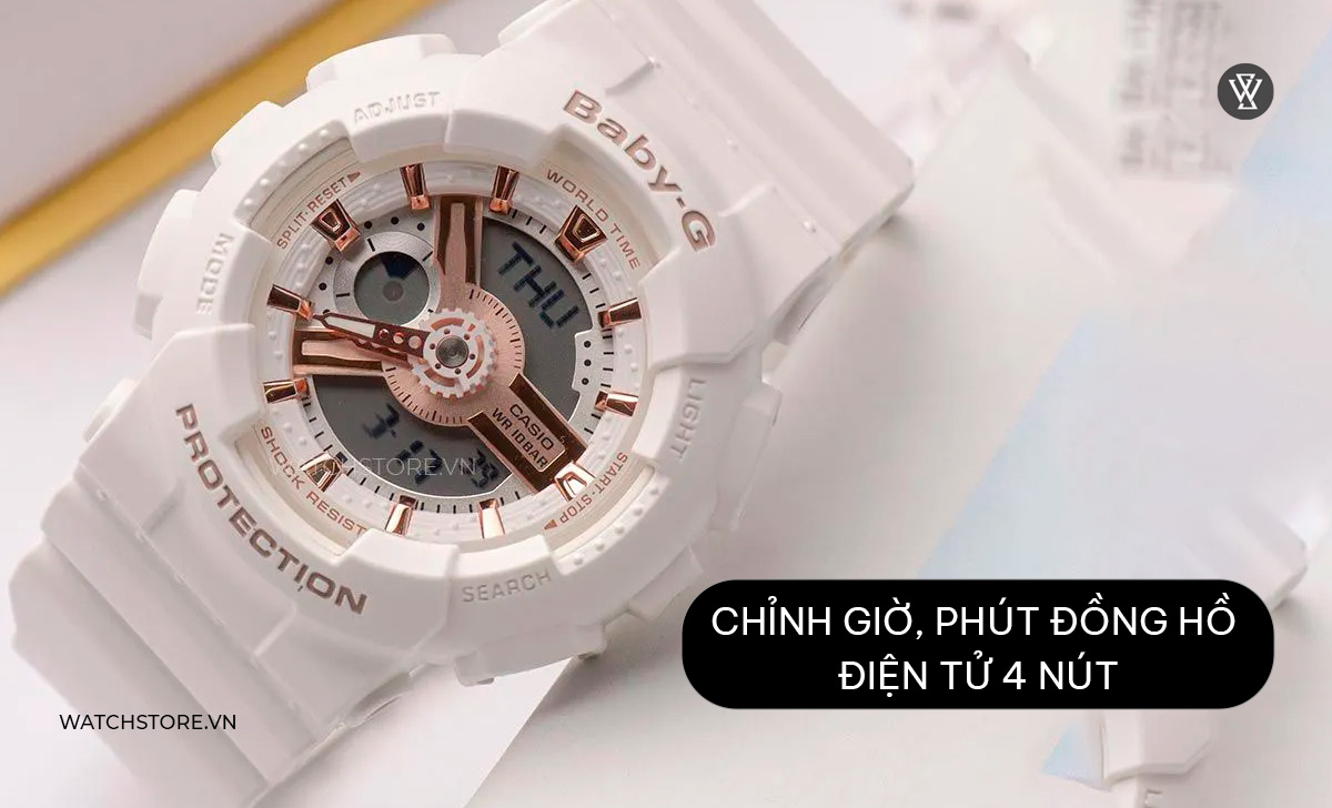 chỉnh giờ phút đồng hồ điện tử 4 nút