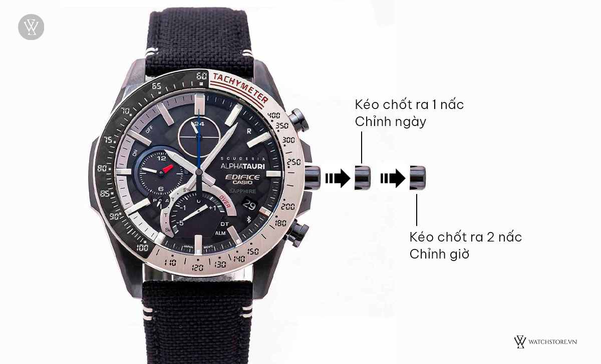 Cách tự chỉnh đồng hồ Casio Edifice 3 nút dễ hiểu tại nhà 3 chỉnh ngày Casio Edifice 3 nút