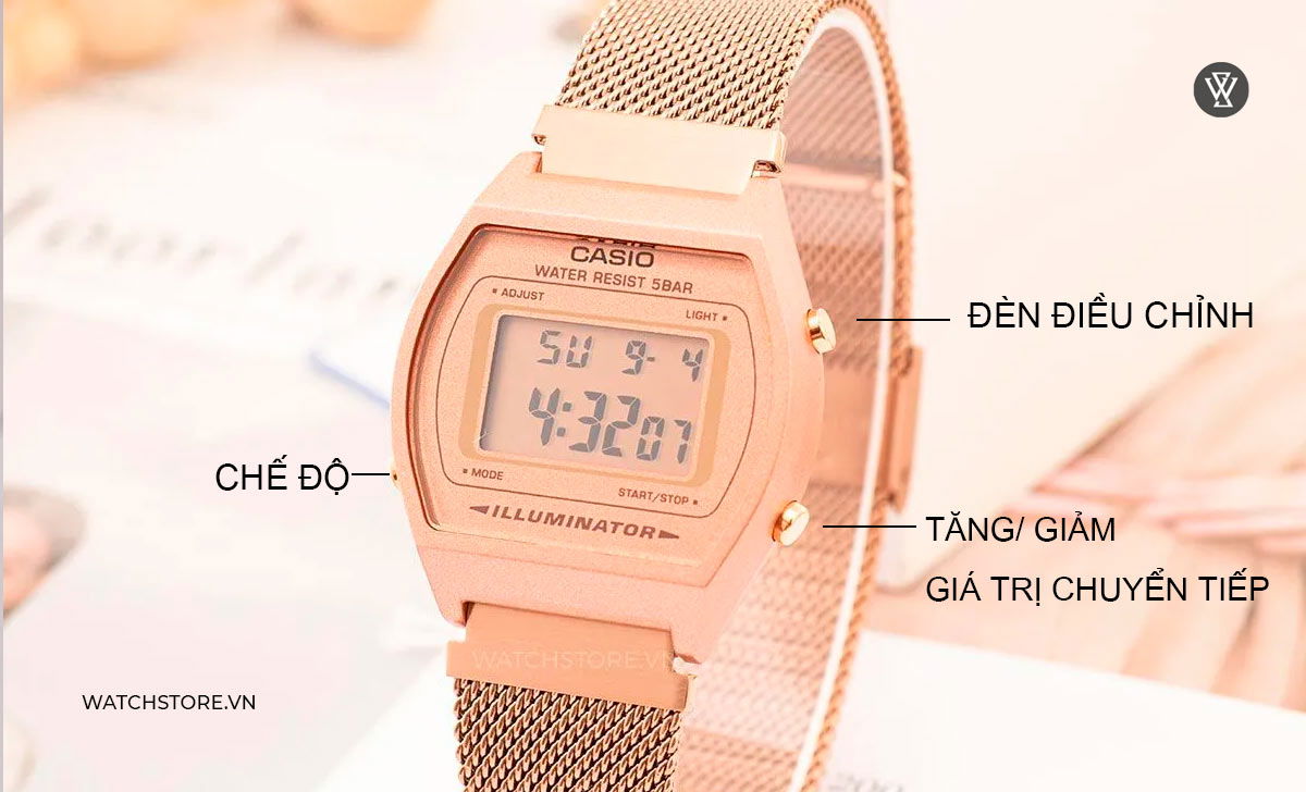 Chức năng 3 nút đồng hồ Casio