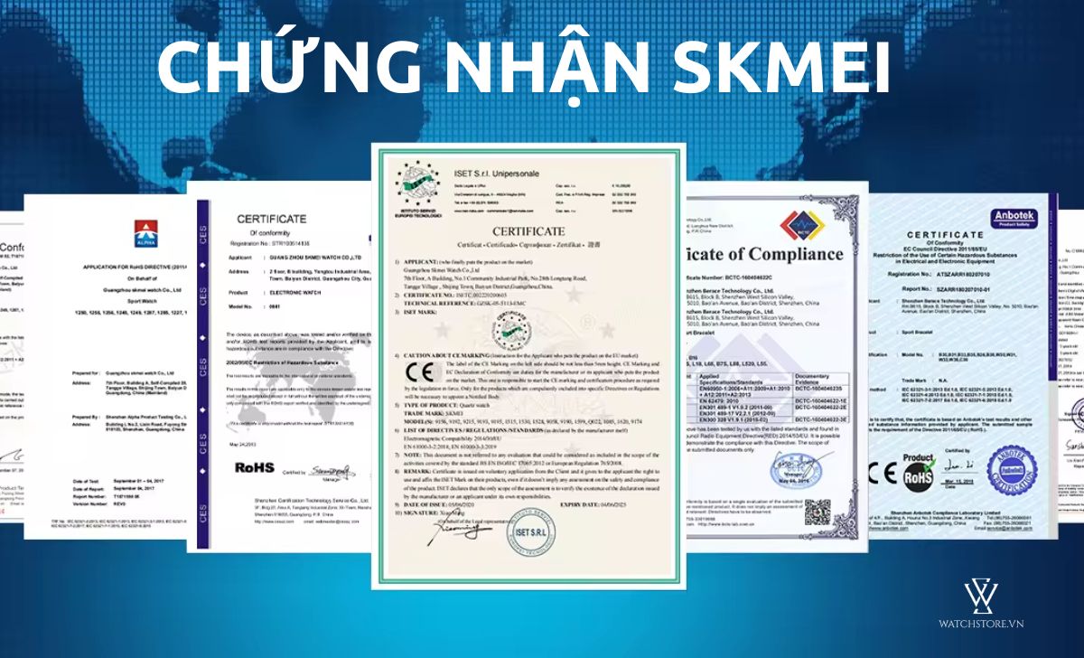 Đồng hồ SKMEI của nước nào? Độ uy tín về chất lượng và giá bán 5 Chứng nhận skmei
