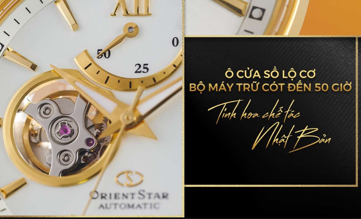4 mẫu đồng hồ mới Orient Vietnam Special Edition 2025 tôn vinh hào khí Việt 3 Cửa sổ lộ cơ máy trữ cót 50 giờ