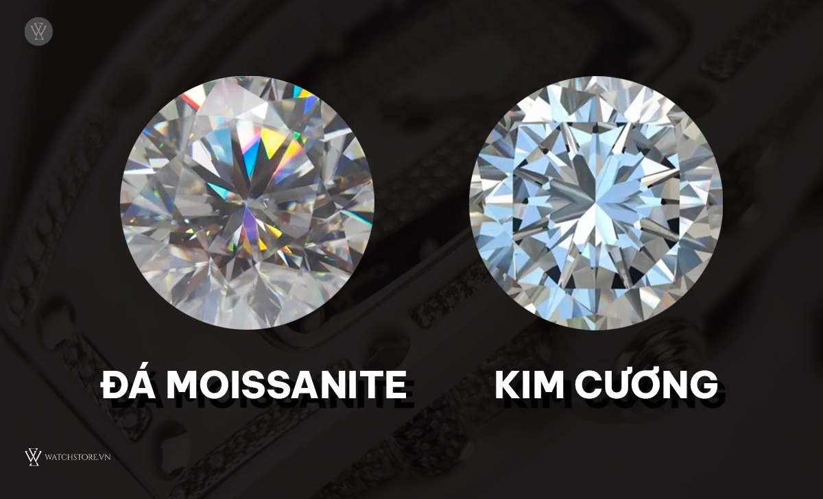 Đá Moissanite là gì? Tại sao nên mua đồng hồ Moissanite? 2 đá Moissanite kim cương