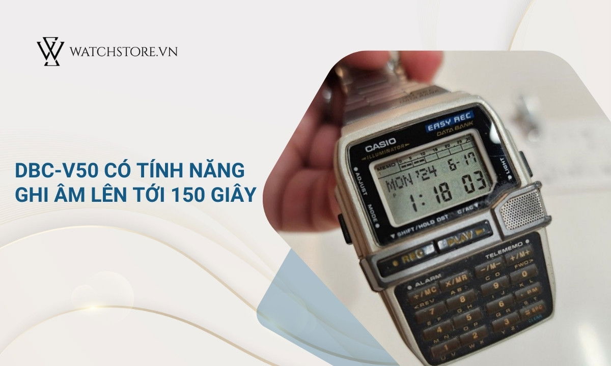 Thập niên 1990 - những bước chuyển mình của Casio 6 Tích hợp thành công chức năng ghi âm trên đồng hồ DBC-V50