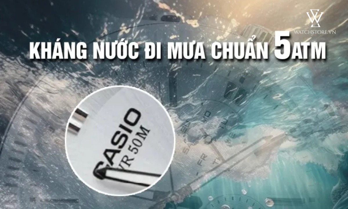 Đồng hồ Casio có chống nước không? Chống nước ở mức độ, chỉ số như nào 3 Đồng hồ Casio chống nước 5 ATM