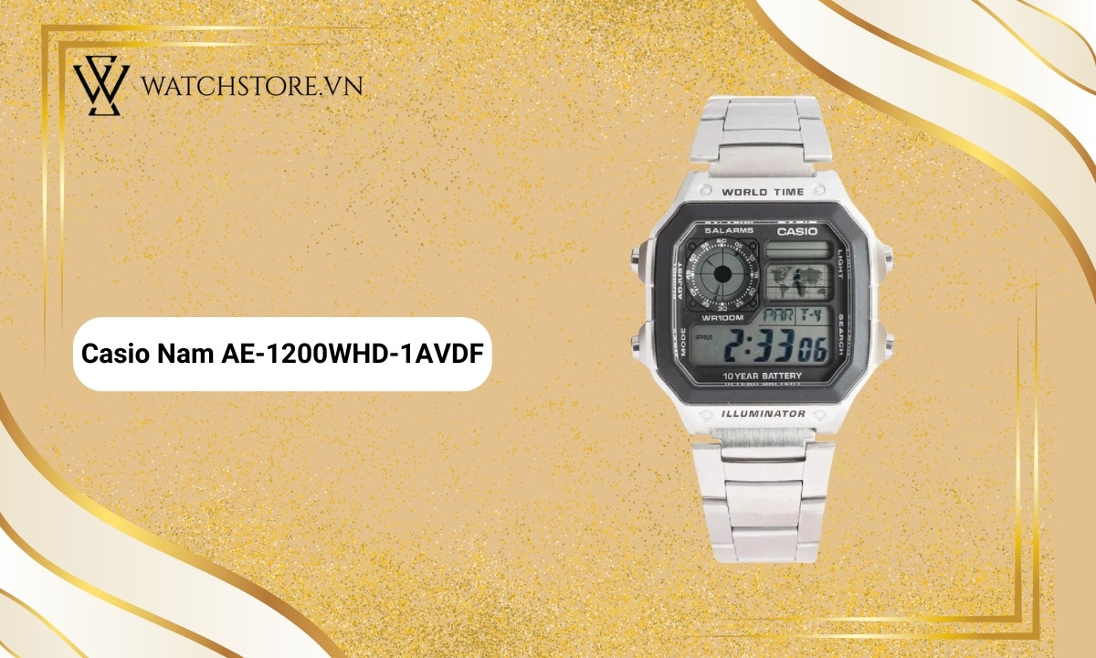 Đồng hồ Casio Illuminator là gì? Khám phá tính năng, ưu điểm 12 Mẫu đồng hồ Casio AE-1200WHD-1AVDF