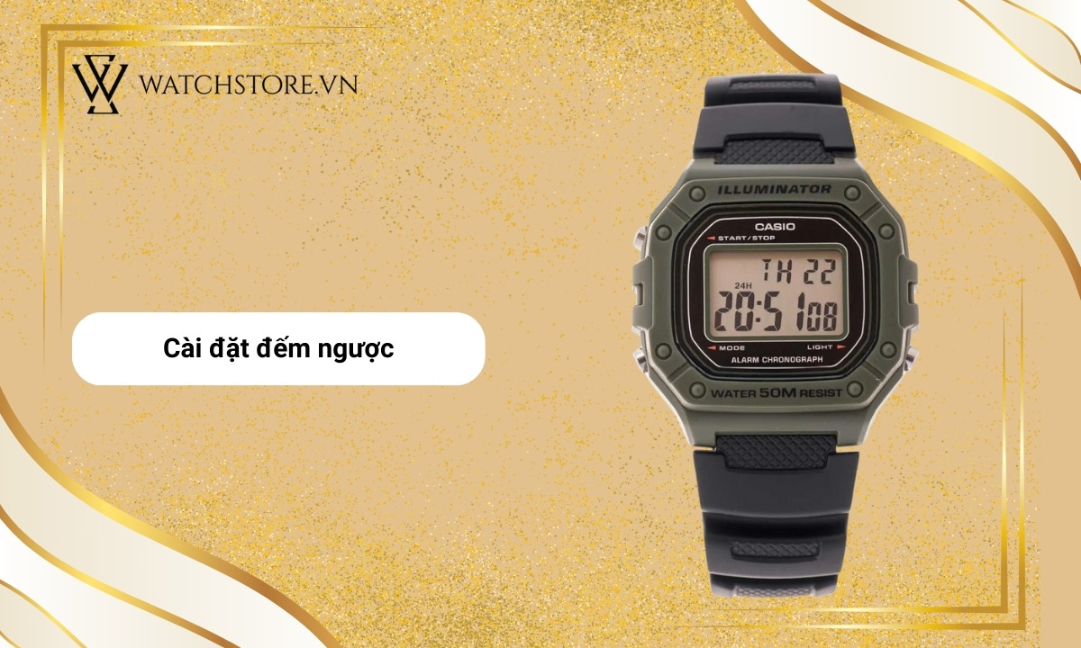 Đồng hồ Casio Illuminator là gì? Khám phá tính năng, ưu điểm 8 Đồng hồ Casio Illuminator có chức năng đếm ngược