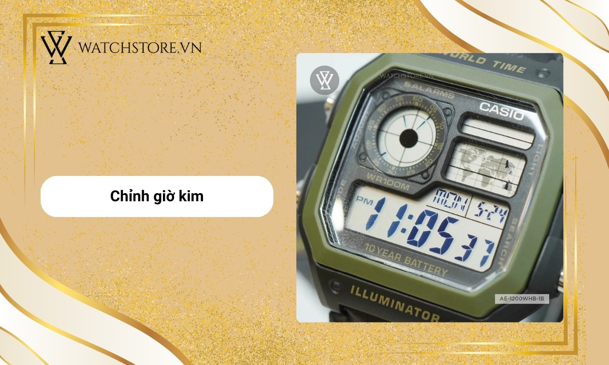 Đồng hồ Casio Illuminator là gì? Khám phá tính năng, ưu điểm 9 Thao tác chỉnh giờ kim