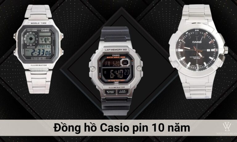 TOP 10 mẫu Đồng hồ Casio pin 10 năm hot hit nhất hiện nay