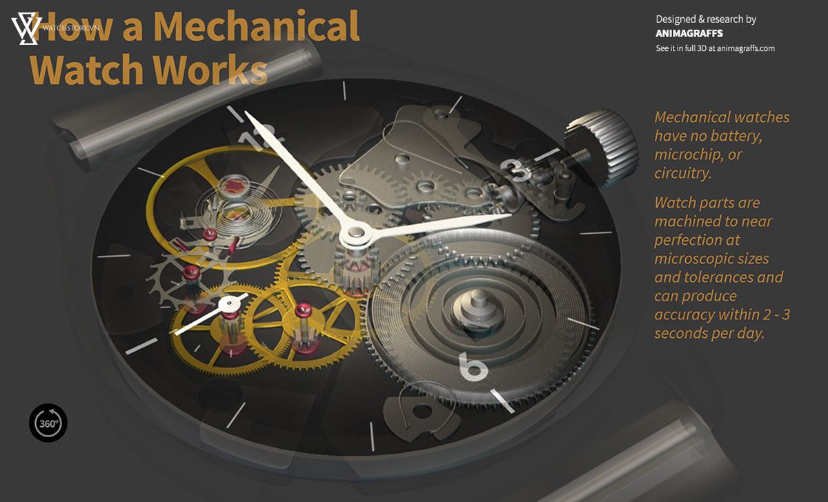 Đồng hồ cơ có dùng pin không? Nguyên lý hoạt động của đồng hồ cơ - Ảnh 3