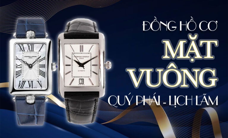 Đồng hồ cơ mặt vuông sang trọng phong cách lịch lãm, quý phái