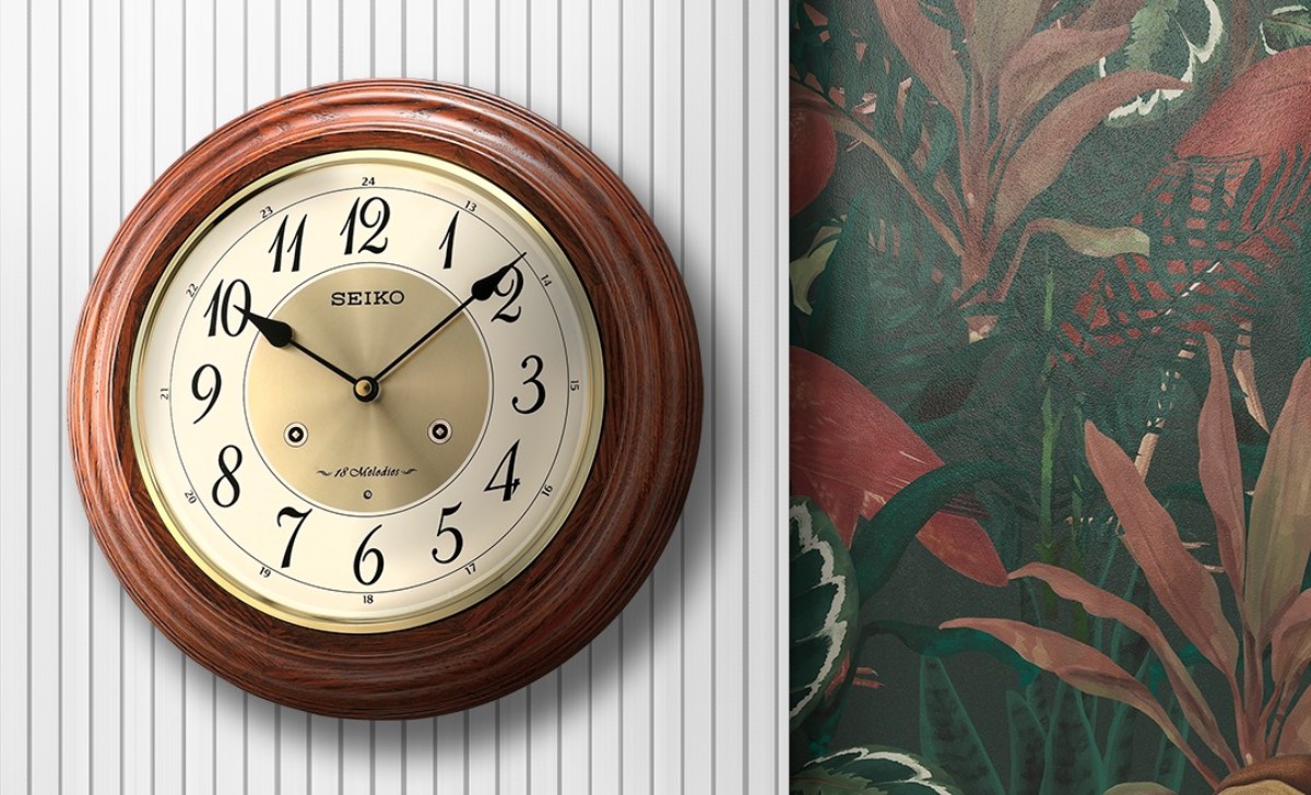 10+ những mẫu đồng hồ gỗ đẹp, mới nhất 2025 treo tường 6 đồng hồ gỗ treo tường Seiko QXM283B