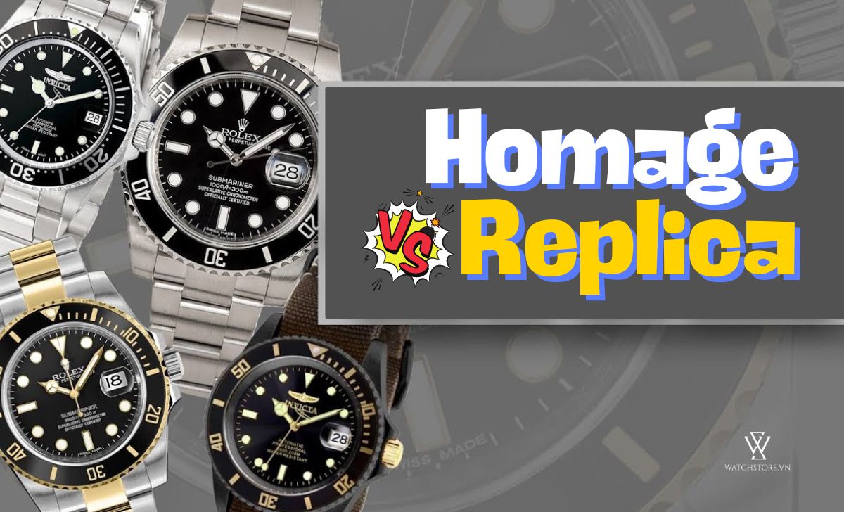đồng hồ homage và replica