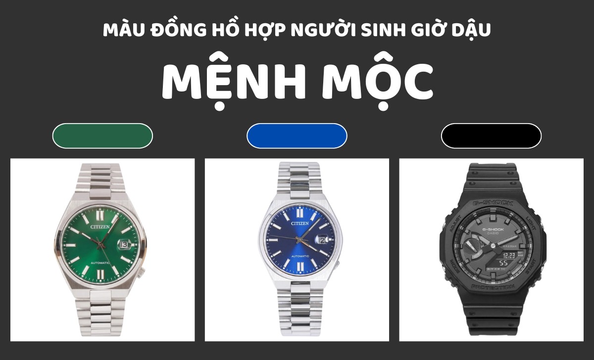 đồng hồ hợp người sinh giờ Dậu mệnh Mộc