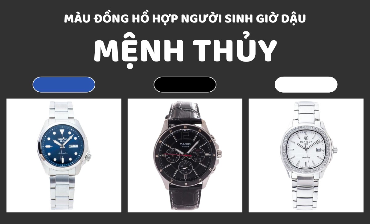 đồng hồ hợp người sinh giờ Dậu mệnh Thủy