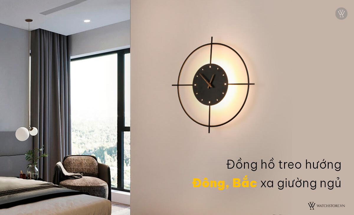 3 vị trí treo đồng hồ treo tường đúng hướng vượng khí 5 đồng hồ hướng đông bắc xa giường