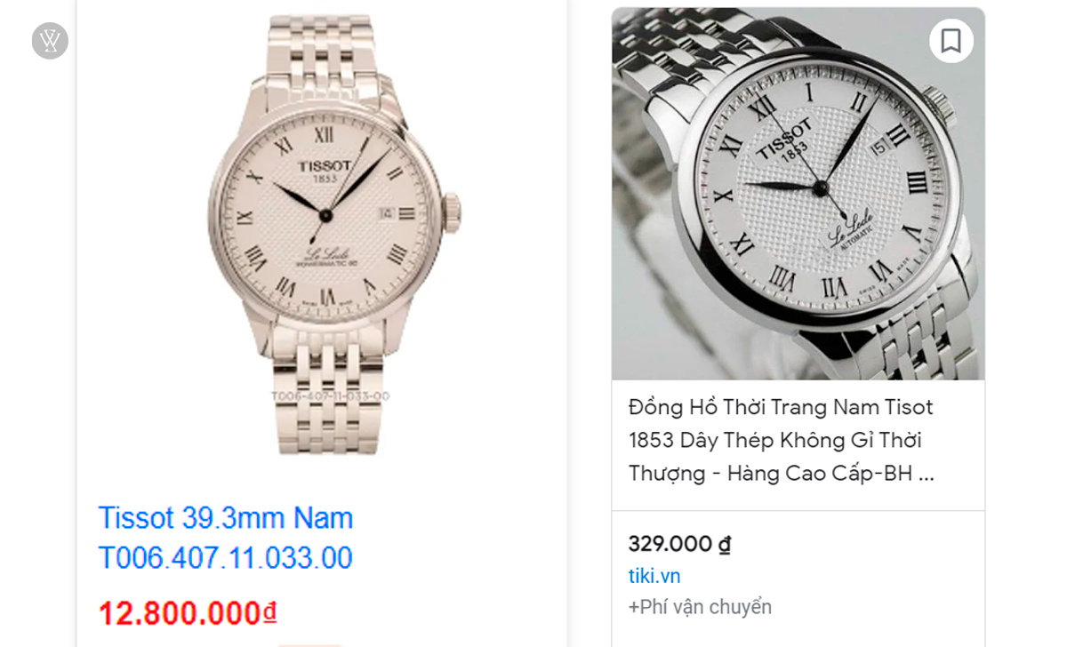 Phân biệt đồng hồ Tissot thật và đồng hồ Tissot 1853 Trung Quốc 7 giá đồng hồ Tissot 1853 Trung Quốc