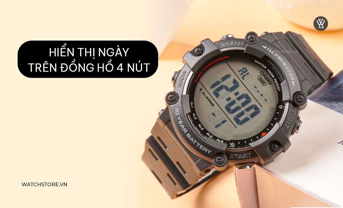 hiển thị ngày đồng hồ điện tử 4 nút