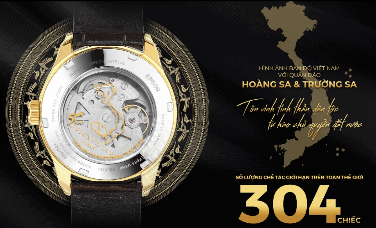 4 mẫu đồng hồ mới Orient Vietnam Special Edition 2025 tôn vinh hào khí Việt 2 hình ảnh Bản đồ Việt Nam Hoàng Sa Trường Sa