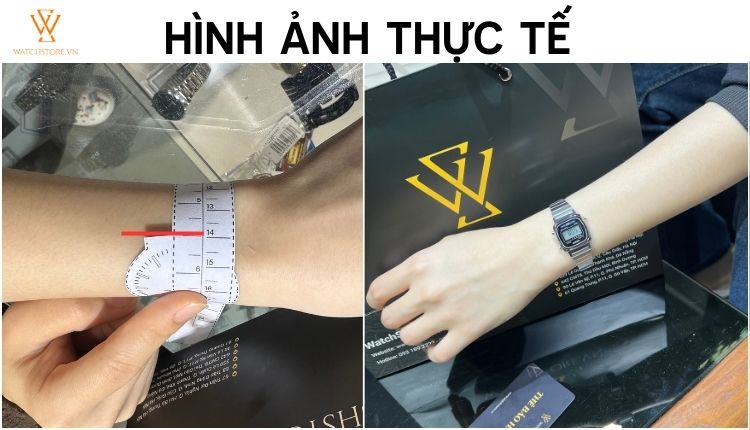 Hình ảnh thực tế của LA670WA-2DF trên cổ tay của khách hàng 14cm