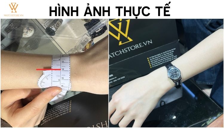 Hình ảnh thực tế của LTP V001L 1BUDF trên cổ tay 14cm