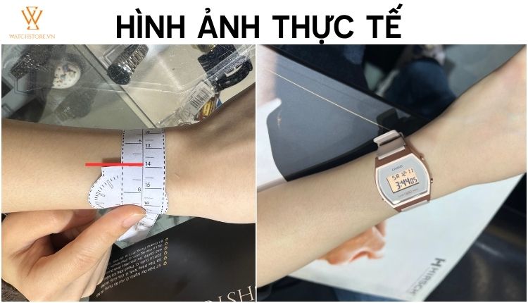 Hình ảnh thực tế của đồng hồ LW-204-4ADF trên cổ tay 14cm