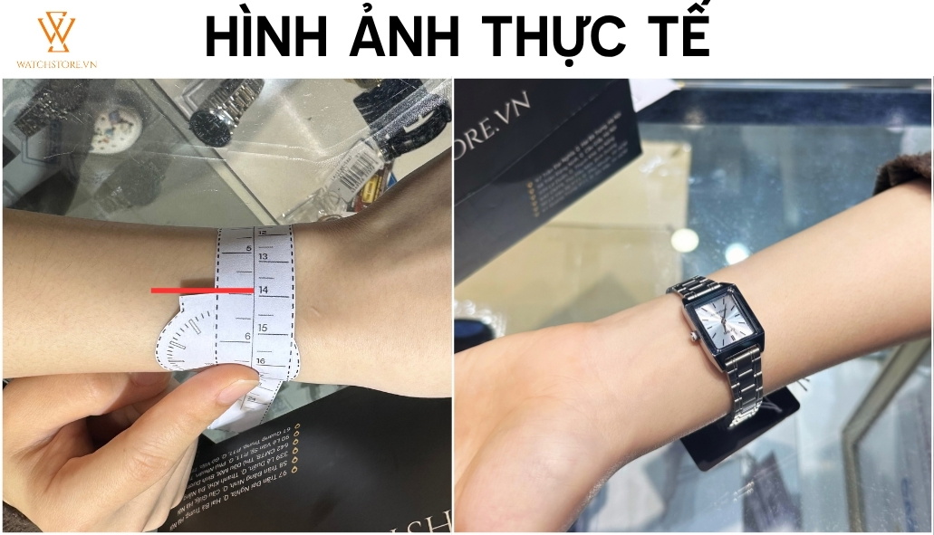 Hình ảnh thực tế của QA 230A 7AMQ trên cổ tay 14cm