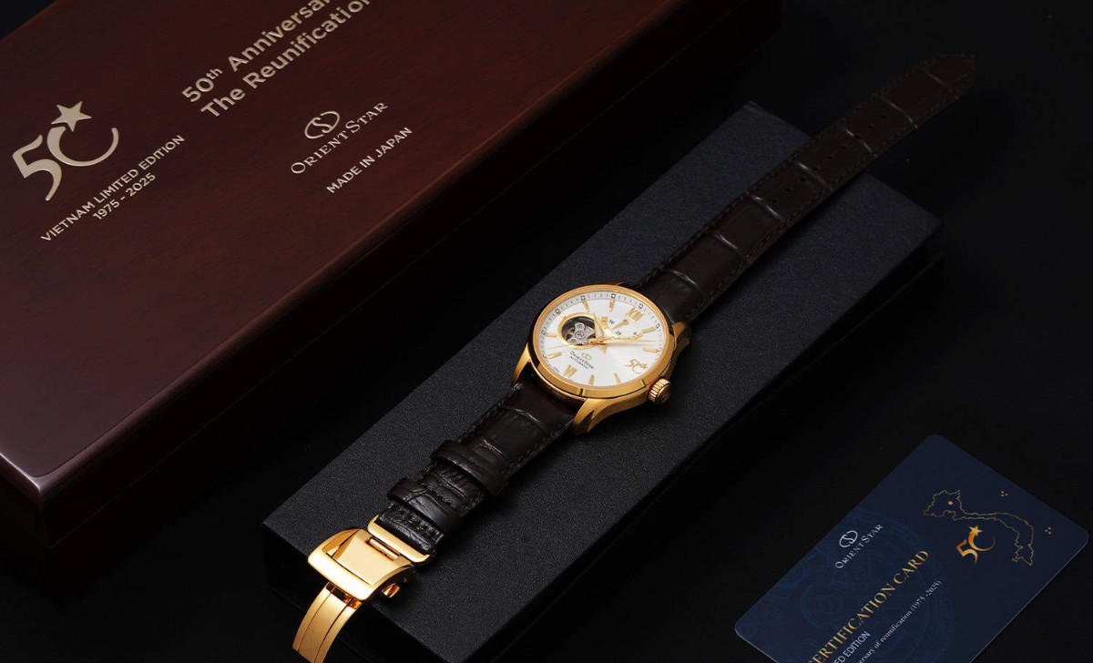 4 mẫu đồng hồ mới Orient Vietnam Special Edition 2025 tôn vinh hào khí Việt 4 Hộp gỗ in chữ 50th Anniversary