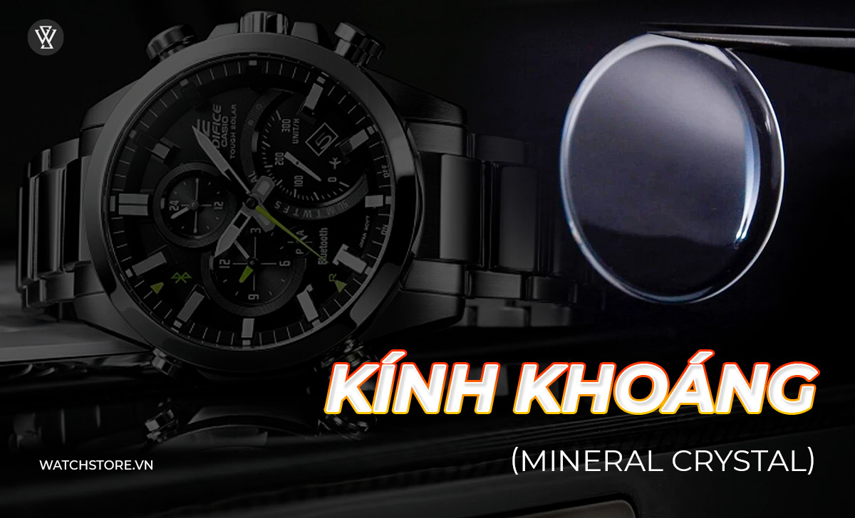 7 loại kính đồng hồ thông dụng, cách phân biệt từng loại 4 Kính khoáng Mineral Crystal