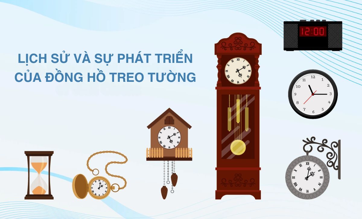 Đồng hồ treo tường tiếng Anh là gì? Nghĩa 9 loại đồng hồ treo tường trong tiếng Anh 2 Lịch sử đồng hồ treo tường
