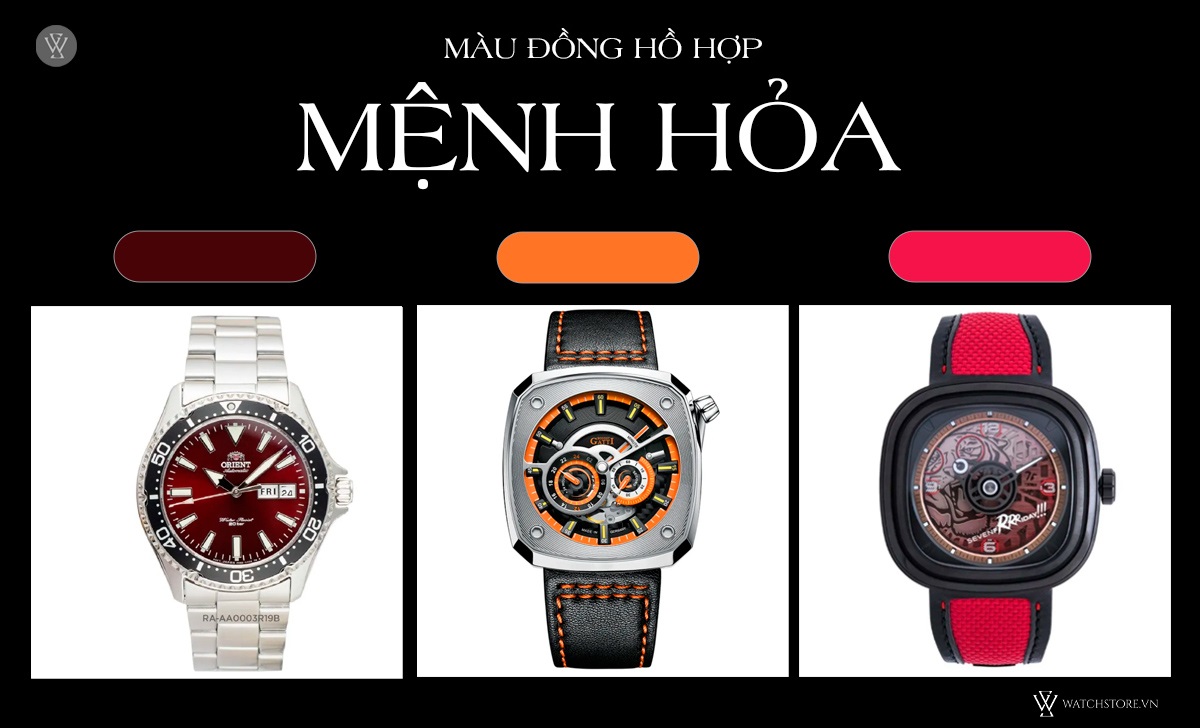 Mệnh Hỏa nào mạnh nhất? Đeo đồng hồ gì hợp mệnh phong thủy? 2 màu đồng hồ hợp mệnh Hỏa