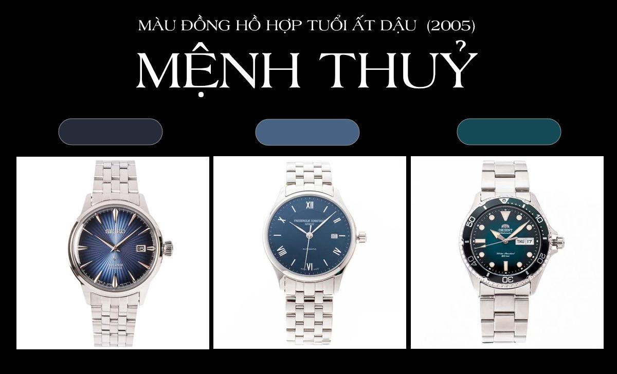 Tuổi Dậu nên đeo đồng hồ màu gì vượng khí? Gợi ý 30 mẫu đẹp 5 màu đồng hồ hợp tuổi Ất Dậu