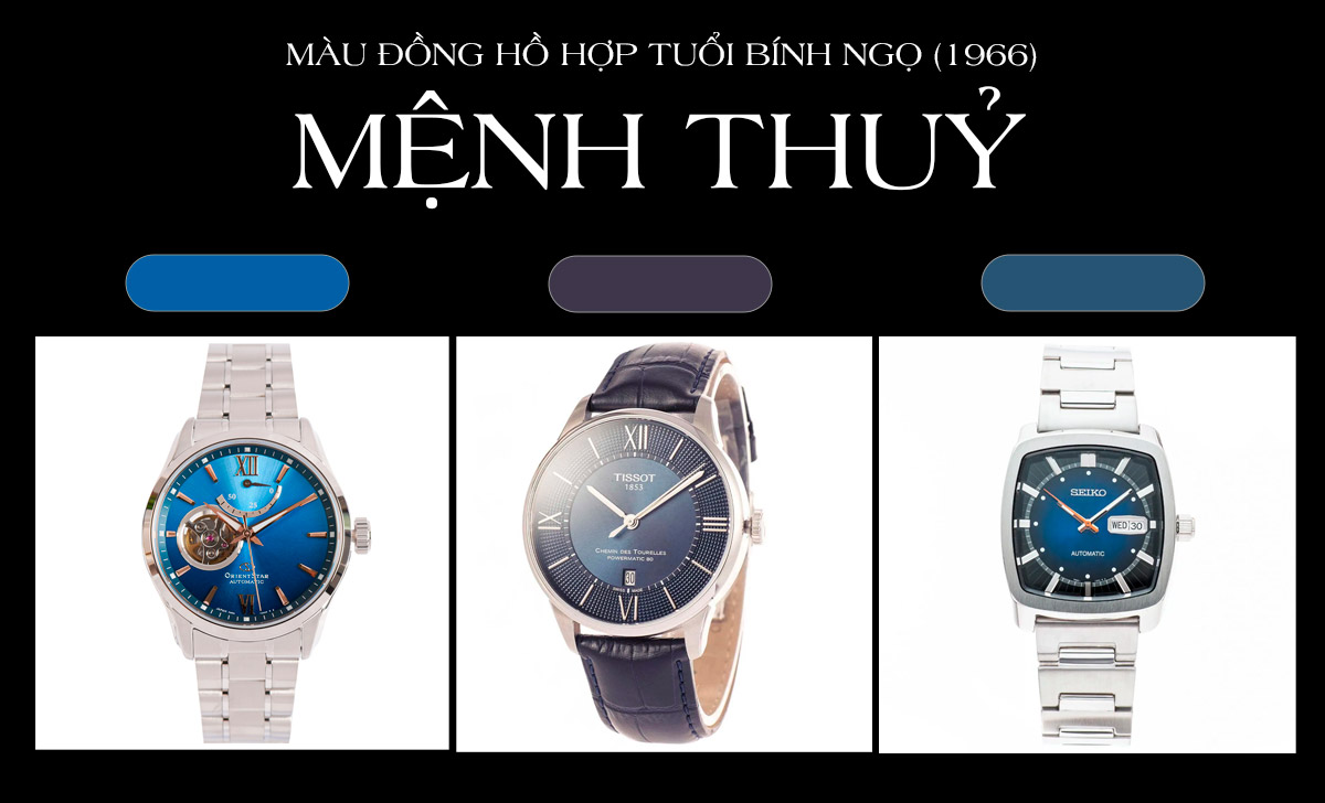 màu đồng hồ hợp tuổi Bính Ngọ