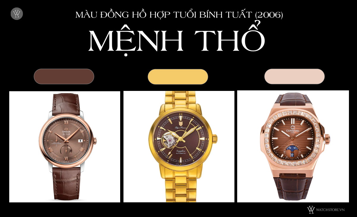 Tuổi Tuất đeo đồng hồ màu gì may mắn? Gợi ý mẫu hợp mệnh 5 Màu đồng hồ hợp tuổi Bính Tuất