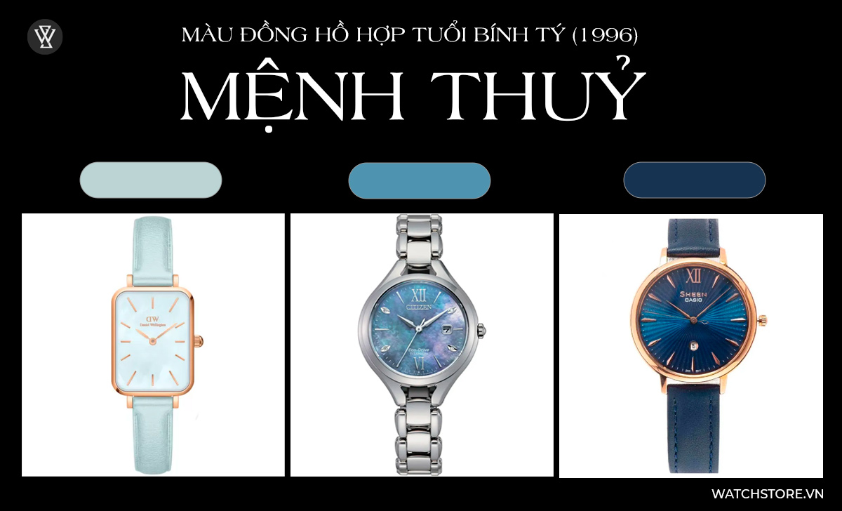 màu đồng hồ hợp tuổi Bính Tý