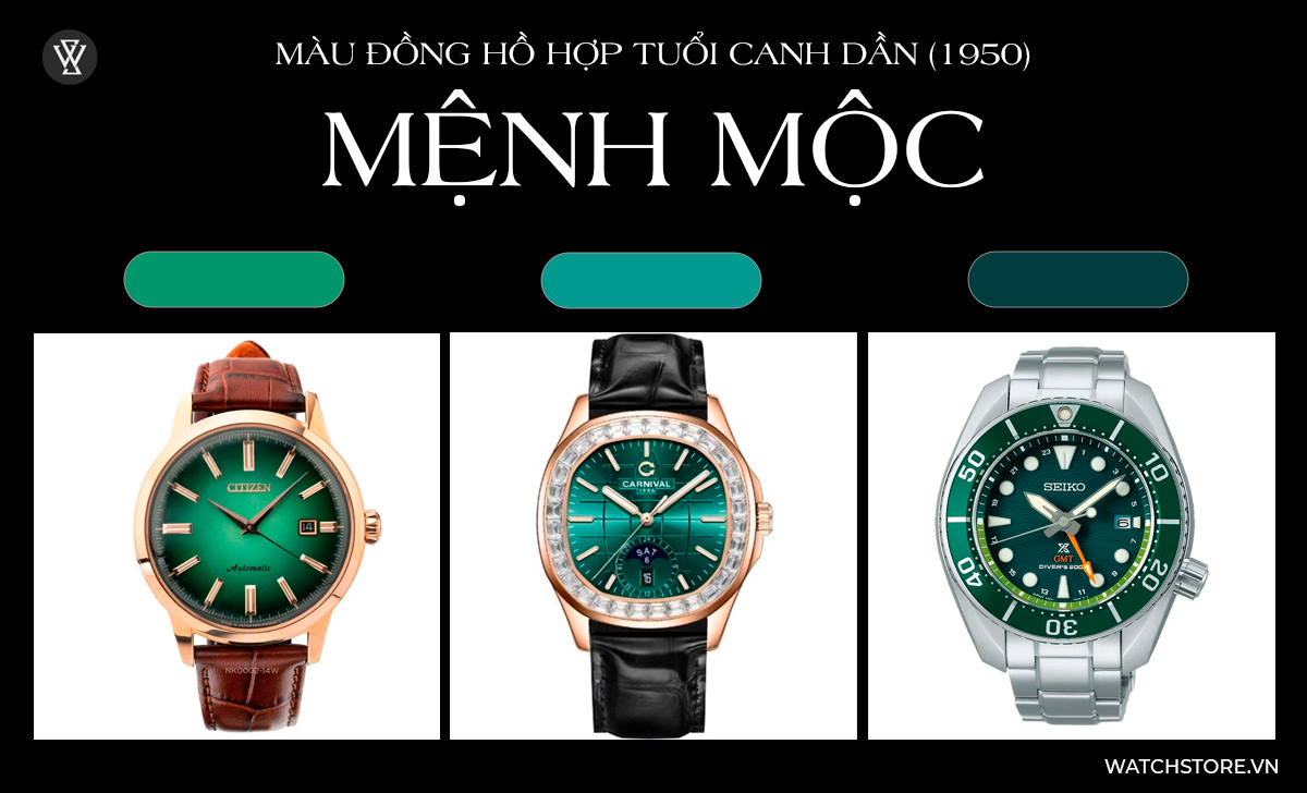 Tuổi Dần đeo đồng hồ màu gì để may mắn? Gợi ý mẫu hợp mệnh 1 màu đồng hồ hợp tuổi Canh Dần