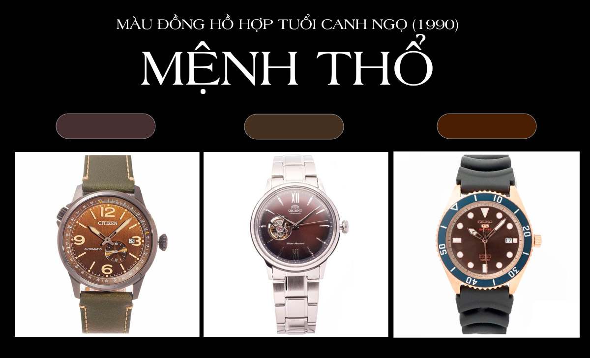 màu đồng hồ hợp tuổi Canh Ngọ