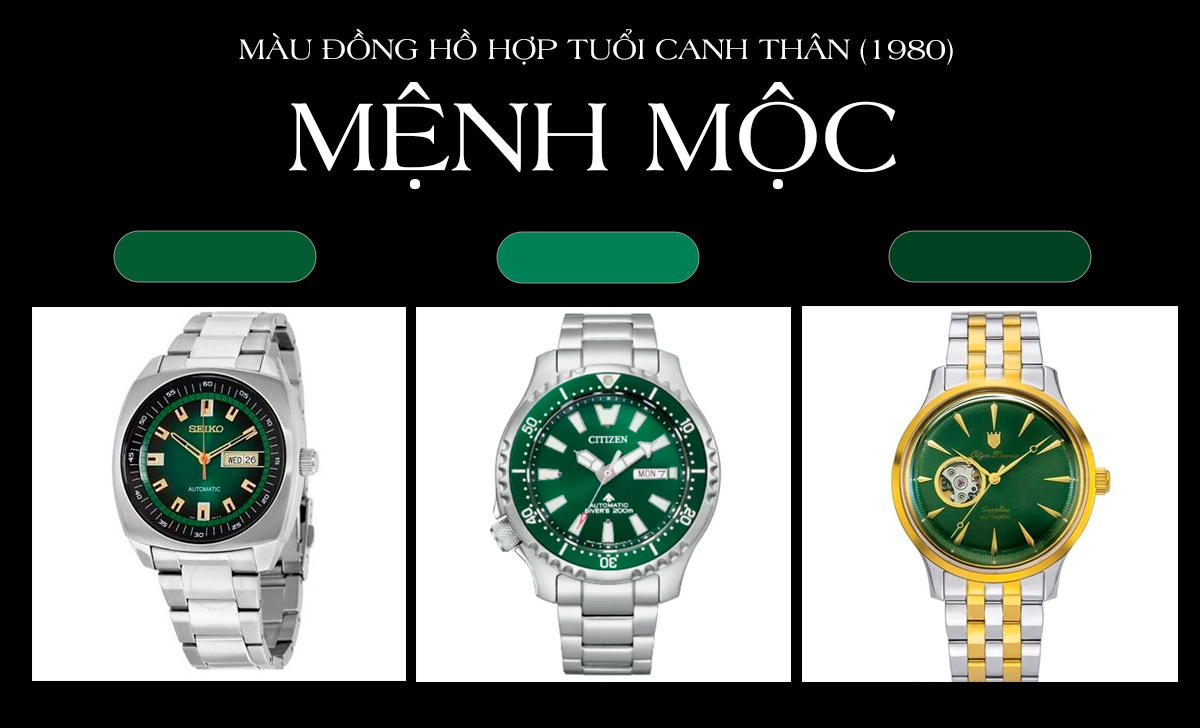 màu đồng hồ hợp tuổi Canh Thân